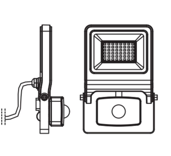 LED Außenstrahler Sensor Weiß Alu Glas 3000K IP44 OSRAM