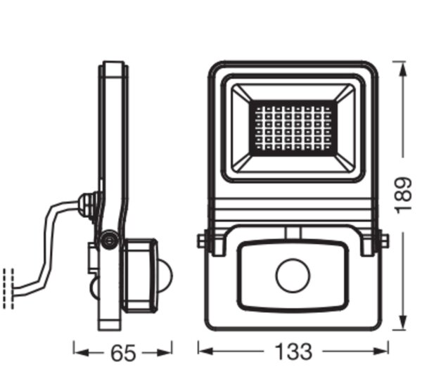 LED Außenstrahler Sensor Weiß Alu Glas 3000K IP44 OSRAM