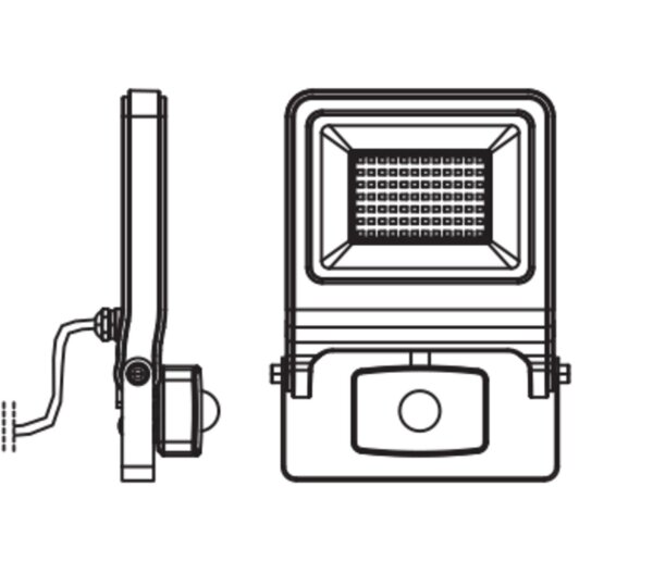 LED Außenstrahler Sensor Glas Alu Weiß 3000K IP44 OSRAM