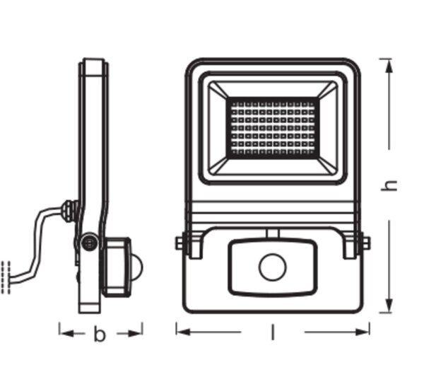 LED Außenstrahler Sensor Glas Alu Weiß 3000K IP44 OSRAM