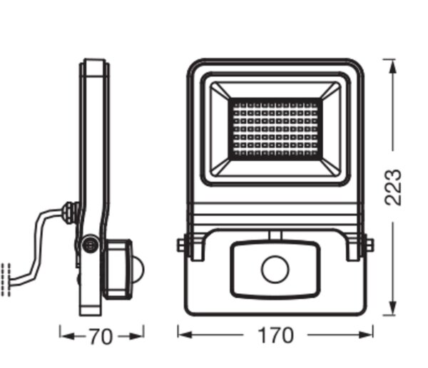 LED Außenstrahler Sensor Glas Alu Weiß 3000K IP44 OSRAM