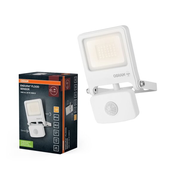 LED Außenstrahler Alu Glas Sensor 3000K IP44 B:10,8cm
