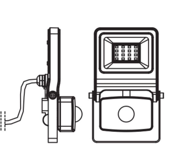 LED Außenstrahler Alu Glas Weiß Sensor 3000K IP44 OSRAM
