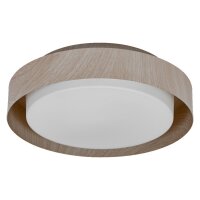 Deckenleuchte Holz Stahl Glas E27 Ø29 cm rund OSRAM