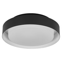 Deckenleuchte Schwarz Glas Stahl E27 Ø29cm rund OSRAM