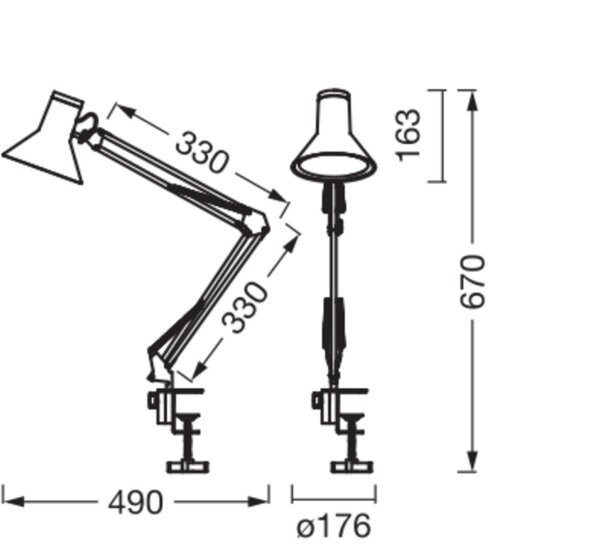 LED Klemmleuchte dimmbar flexibel Schwarz H:67 cm OSRAM