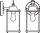 Wandlampe Alu Glas IP23 E27 H:22,5 cm Laterne OSRAM