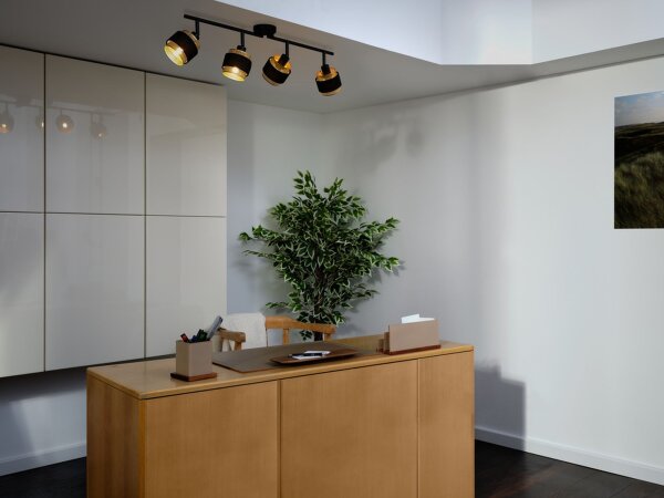 Deckenstrahler flexibel Schwarz Stoff E14 L:71 cm OSRAM