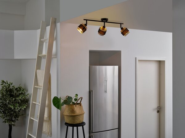 Deckenstrahler flexibel Schwarz Stoff E14 OSRAM