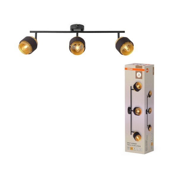 Deckenstrahler flexibel Schwarz Stoff E14 OSRAM