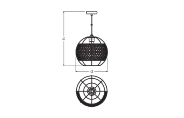 Hängelampe Rattan Metall E27 L:30 cm Esstisch OSRAM