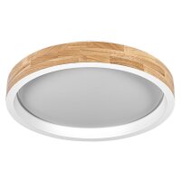 LED Deckenleuchte Click-DIM Weiß Holz 3000K...