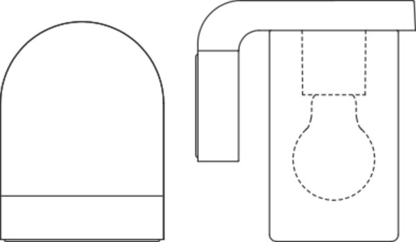 Wandleuchte Bernstein Glas Alu IP44 E27 H:16 cm OSRAM
