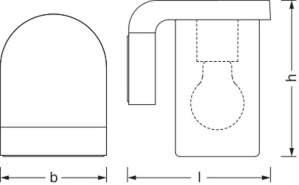 Wandlampe Dunkelgrau Alu Glas IP44 E27 H:16 cm OSRAM
