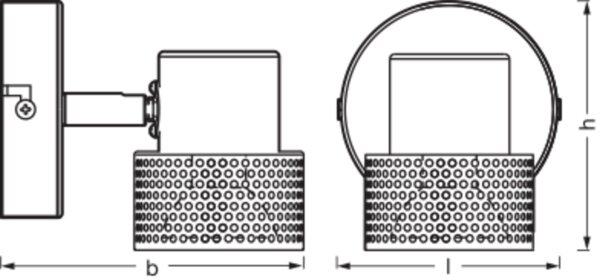 Wandspot Schwarz Kork Braun GU10 B:9 cm OSRAM