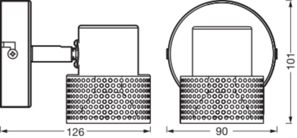 Wandspot Schwarz Kork Braun GU10 B:9 cm OSRAM