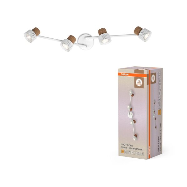 Deckenstrahler flexibel Weiß Kork GU10 L:81,3 cm OSRAM