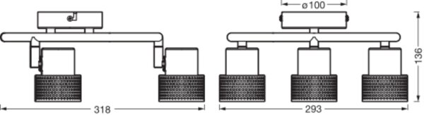 Deckenstrahler flexibel Weiß Kork GU10 31 cm OSRAM