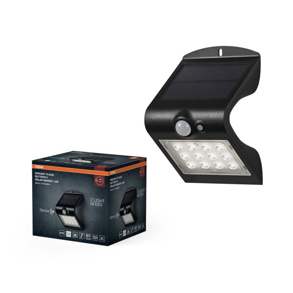 LED Solar Spot Metall Sensor Schwarz 4000K IP65 OSRAM