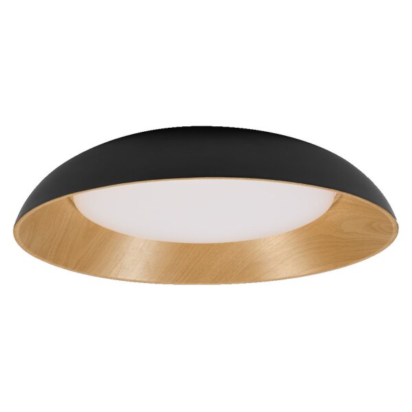 LED Deckenleuchte Click-DIM Schwarz Holz 3000K Ø50,5cm