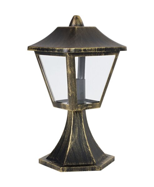 Sockelleuchte Schwarz Alu Glas IP44 E27 H:32,5 cm OSRAM