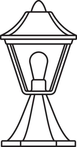 Sockelleuchte Schwarz Alu Glas IP44 E27 H:32,5 cm OSRAM