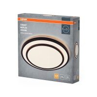 LED Deckenleuchte Schwarz Metall 3000K Ø39cm rund...