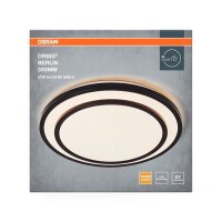 LED Deckenleuchte Schwarz Metall 3000K Ø39cm rund...