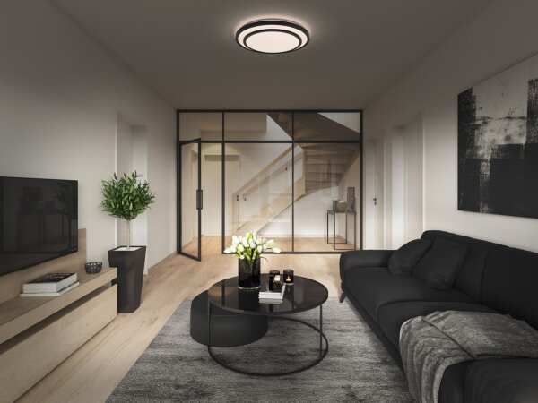 LED Deckenlampe Schwarz Metall 3000K rund Ø29,3cm OSRAM