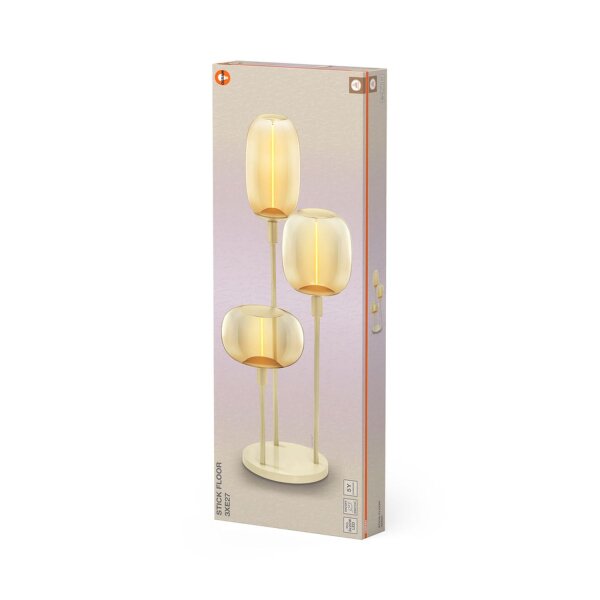 Stehleuchte Beige Stahl E27 78 cm 3-flammig OSRAM