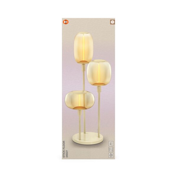 Stehleuchte Beige Stahl E27 78 cm 3-flammig OSRAM