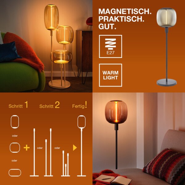 Stehleuchte Beige Stahl E27 78 cm 3-flammig OSRAM