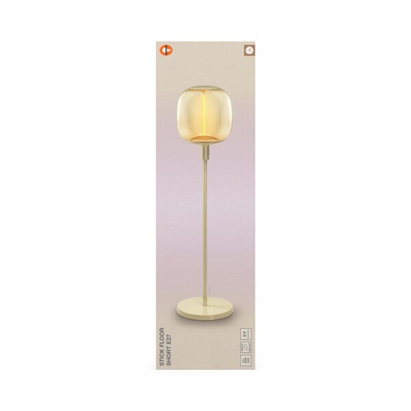 Stehleuchte Beige Stahl Glas E27 H:78 cm OSRAM