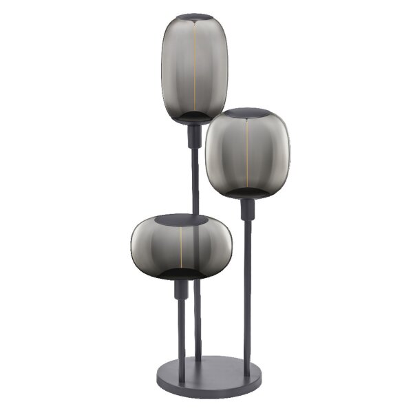 Stehlampe Dunkelgrau Stahl Glas E27 H:78 cm OSRAM