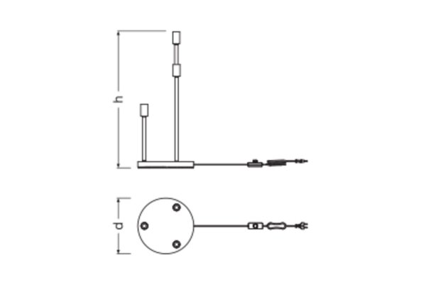 Stehlampe Dunkelgrau Stahl Glas E27 H:78 cm OSRAM