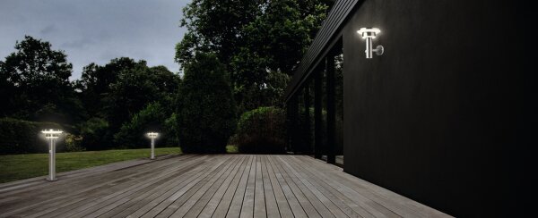 LED Solar Wegeleuchte Sensor Edelstahl 3000K IP44 40 cm