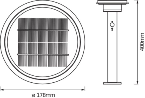 LED Solar Wegeleuchte Sensor Edelstahl 3000K IP44 40 cm