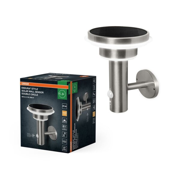 LED Solar Wegeleuchte Edelstahl Sensor 3000K IP44 OSRAM