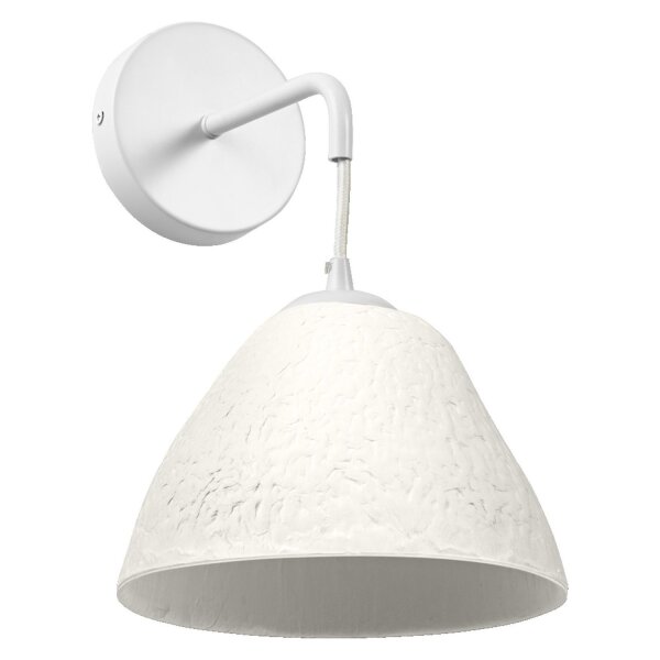 Wandlampe Pappmaché Metall Weiß E14 H:32,3 cm OSRAM