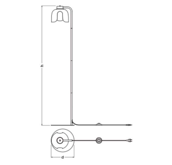 Stehleuchte Glas E27 Orange Metall H:141 cm OSRAM