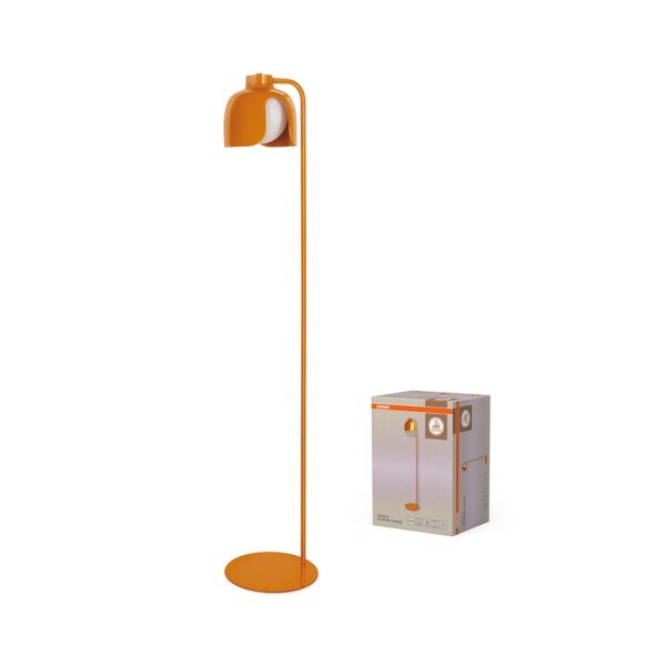 Stehleuchte Glas E27 Orange Metall H:141 cm OSRAM