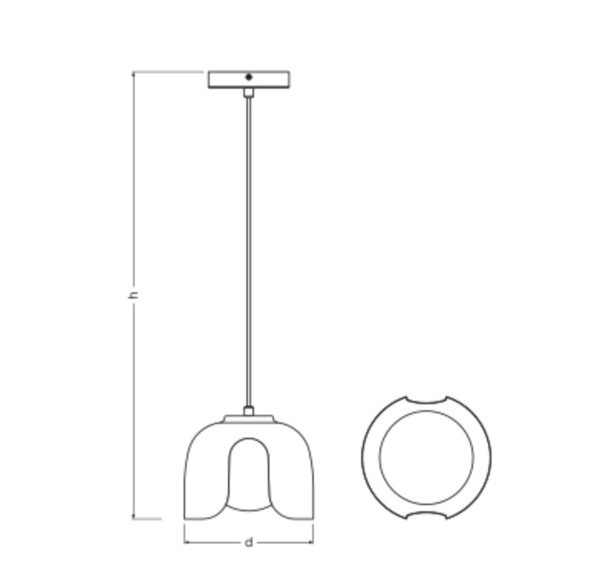 Pendelleuchte Schwarz Glas Metall E27 rund L:20cm OSRAM