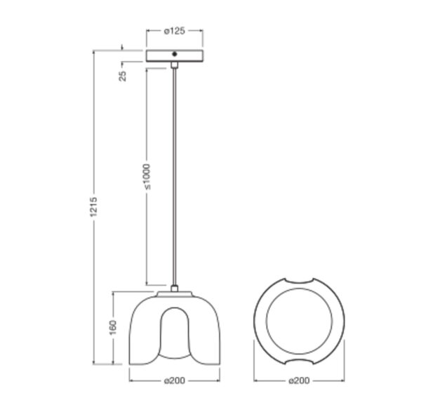 Hängelampe Glas blendarm E27 Rot Metall L:20 cm OSRAM