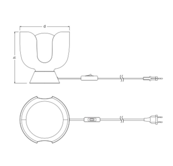 Tischlampe Glas E14 Rot Metall H:21 cm blendarm OSRAM