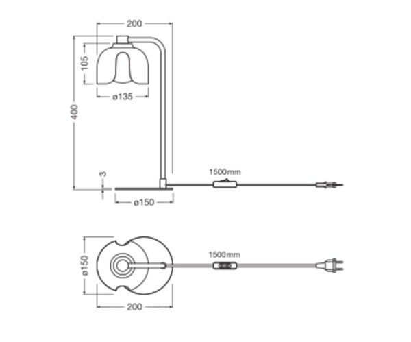Tischlampe Glas G9 Orange Metall H:40 cm blendarm OSRAM