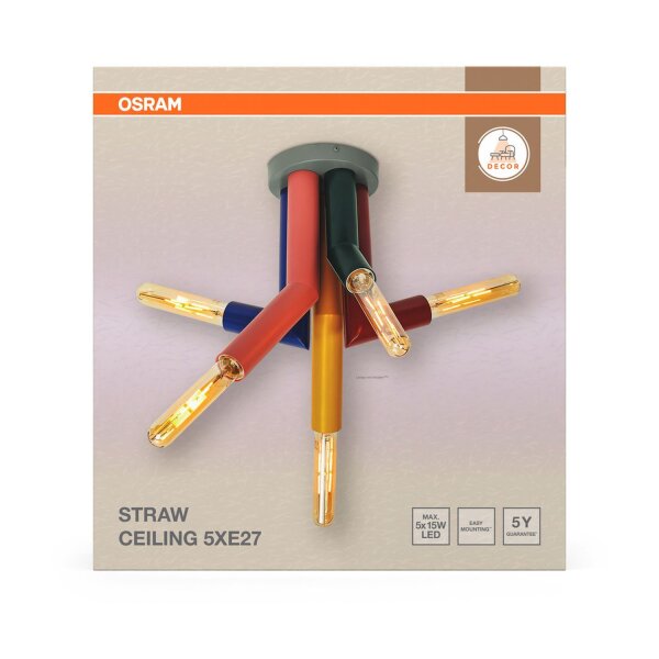 Deckenleuchte Mehrfarbig Stahl E27 B:29,4 cm OSRAM