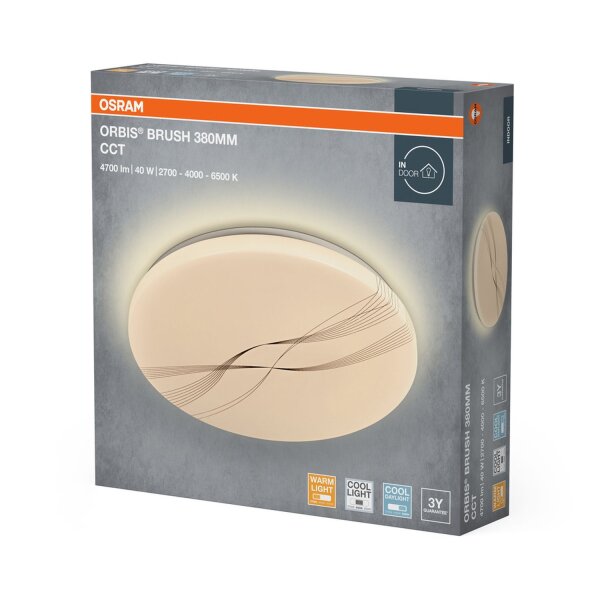 LED Deckenleuchte Weiß Metall 2700-6500K Ø38cm OSRAM