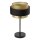 Tischleuchte Schwarz Stoff Gold E27 H:44 cm OSRAM