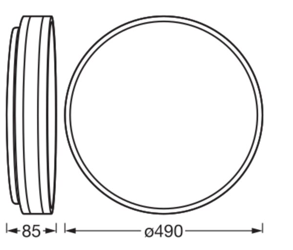 LED Deckenleuchte Schwarz Metall 3000K Ø49cm rund OSRAM