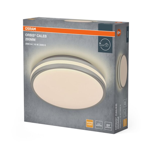 LED Deckenlampe Silber Metall 3000K rund Ø29,5cm OSRAM